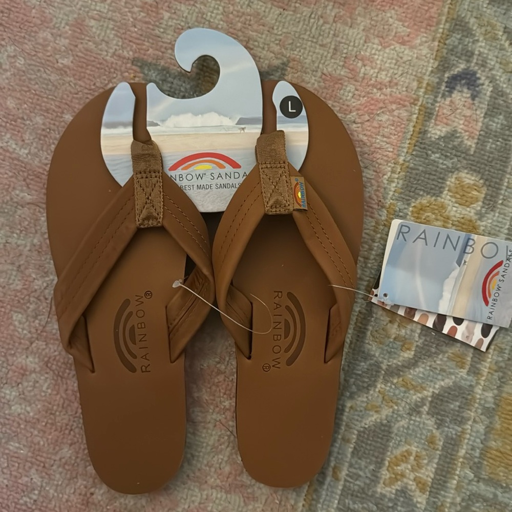 NWT Rainbow Flip Flops